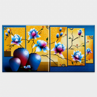 Flowers - TACTILE DECOR - Vitrified Poster Tiles - 2pc. - 4759