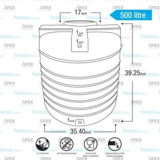 500 Litre - Apex EasyFit - Water Tank
