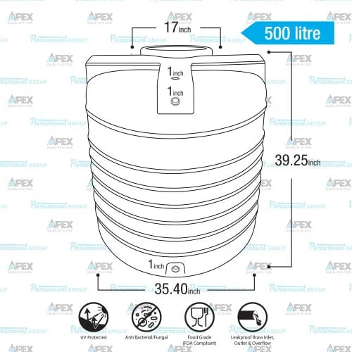 500 Litre - Apex EasyFit - Water Tank