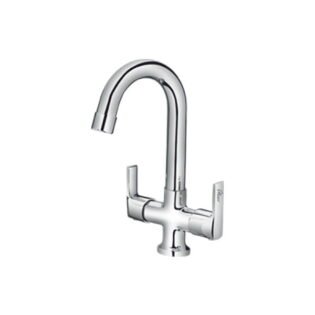 Alixir - SILVER Series - Central Hole Basin Mixer with Reg. Swinging Spout