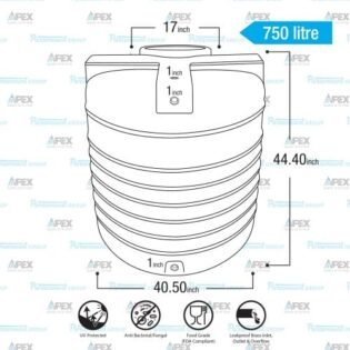 750 Litre - Apex EasyFit - Water Tank