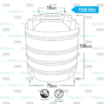 7500 Litre - Apex Water Tank - S Series