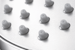 Close up of AGL rain shower head silicone nozzles for smooth water flow and anti clog
