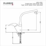 Plumber - Angel Series - Single Lever Sink Mixer Side Operated - ANG 3301 - Image 2