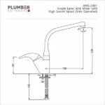Plumber - Angel Series - Single Lever Sink Mixer Side Operated - ANG 3301 - Image 2