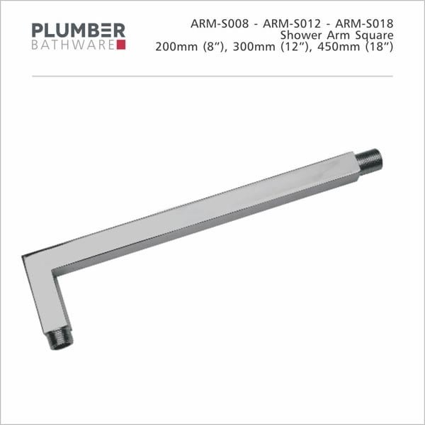 Plumber - Shower Arm - Shower Arm Square - ARM-S008