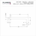 Plumber - Shower Arm Shower Arm Square ARM S018 - Image 2