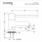 Plumber - Aztec Series - Pillar Cock Elbow Action - AZT 1121 - Image 2