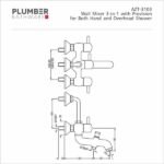 Plumber - Aztec Series - Wall Mixer 3 in 1 - AZT 3103 - Image 2