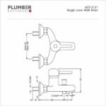 Plumber - Aztec Series - Single Lever Wall Mixer - AZT 3121 - Image 2