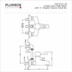 Plumber - Aztec Series - Single Lever Wall Mixer - AZT 3121LB - Image 2