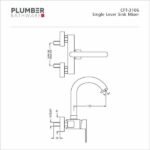 Plumber - Chorush-F Series - Single Lever Sink Mixer Wall Mounted - CFT 3106 - Image 2