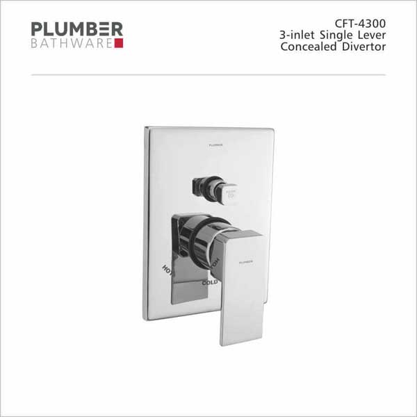 Plumber - Chorush-F Series - 3-INLET Single Lever Concealed Divertor - CFT-4300