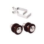 SHINE - S.S. Curtain Bracket - 2 Layer Brown with Centre Support