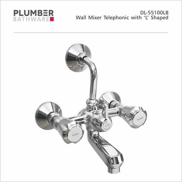 Plumber - Duralife Series - Wall Mixer Telephonic with 'L' Bend - DL-55100L