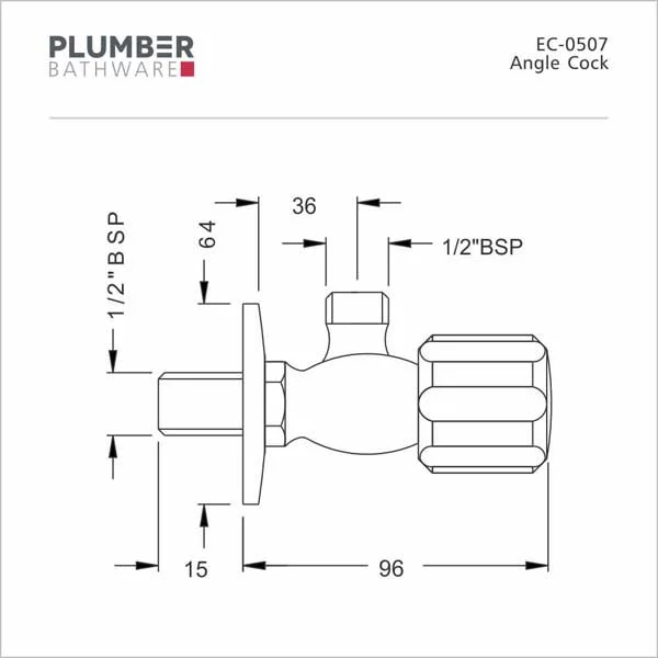 Plumber - Economy Series - Angle Cock - EC 0507 - Image 2