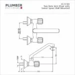 Plumber - Economy Series - Two Hole Sink Mixer - EC 5104 - Image 2