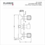 Plumber - Economy Series - Concealed Wall Mixer - EC 510CB - Image 2