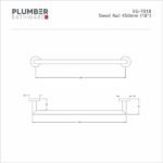 Plumber - Edge Series - Towel Rail 450mm - EG 7018 - Image 2