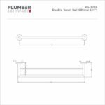 Plumber - Edge Series - Double Towel Rail 600mm - EG 7224 - Image 2