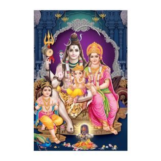 Lord Shiv Parivar - Highgloss Poster - God Tiles - RJ-40 - 600 x 900 mm