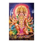Lord Panchmukhi Hanuman - Highgloss Poster - God Tiles - RJ-43 - 600 x 900 mm