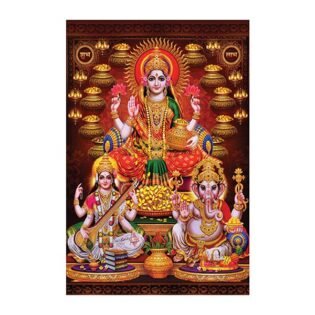 Lakshmi Ganesh Saraswati - Highgloss Poster - God Tiles - RJ-48 - 600 x 900 mm