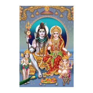 Lord Shiv Parivar - God Tiles - Highgloss Poster - RJ-87 - 600 x 900 mm