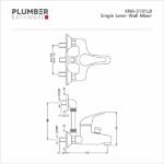 Plumber - Korina Series - Single Lever Wall Mixer - KNA 3101LB - Image 2