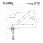Plumber - Korina Series - Single Lever Sink Mixer Pull Out - KNA 3302 - Image 2