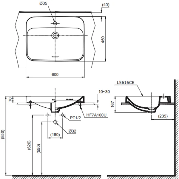 TOTO - Console Lavatory - L5616CE - Image 4