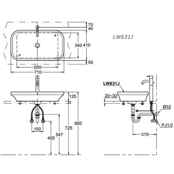 TOTO - Console Lavatory - LW631JW - Image 3