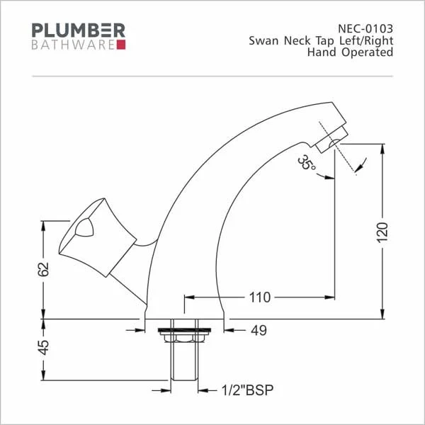 Plumber - Nectar Series - Swan Neck Left- NEC 0103L - Image 2