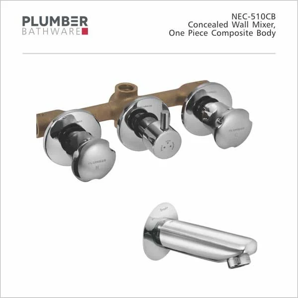 NEC-510CB Plumber - Nectar Series - Concealed Wall Mixer with Wall Spout - NEC-510CB