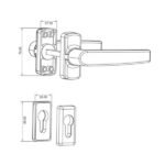 Casement Door Mortise Handle - PH266 - Image 2