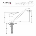 Plumber - Poem Series - Single Lever Sink Mixer - PM 3300 - Image 2