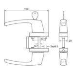 Multi-Point Locking Sliding Door Handle with Key - PSH014 - Image 2