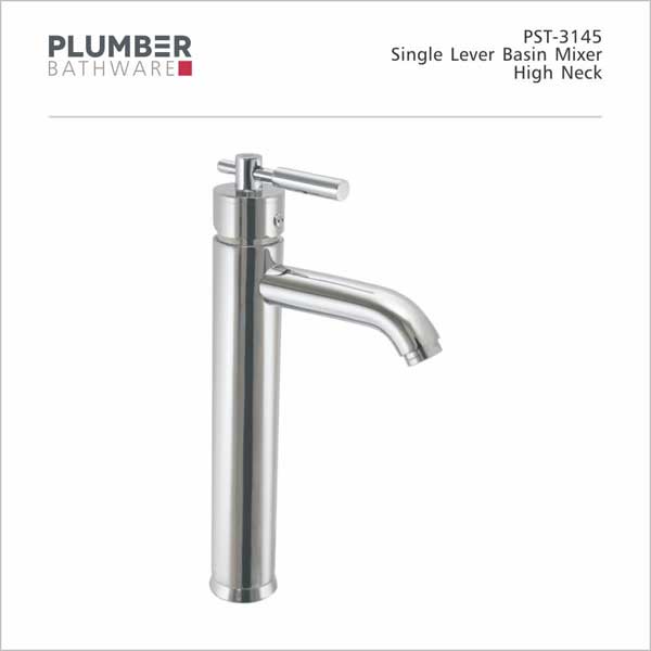 Plumber - Pristine Series - Single Lever Basin Mixer High Neck - PST-3145