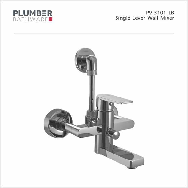 Plumber - Prive Series - Single Lever Wall Mixer with 'L' Bend - PV-3101-LB