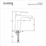 Plumber - Prive Series - Single Lever Basin Mixer - PV 3104 - Image 2