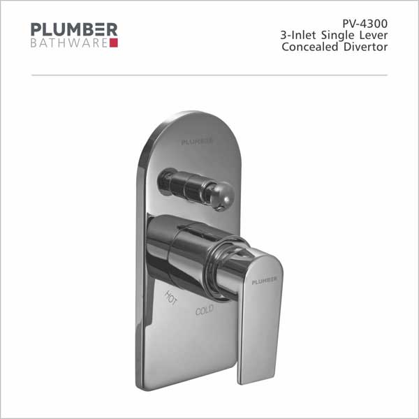 Plumber - Prive Series - 3-INLET Single Lever Concealed Divertor - PV-4300