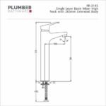 Plumber - Rover Series - Single Lever Basin Mixer High Neck - RR 3145 - Image 2