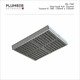 Plumber - Rain Shower - Overhead Rain Shower - Square-6 - RS-1500