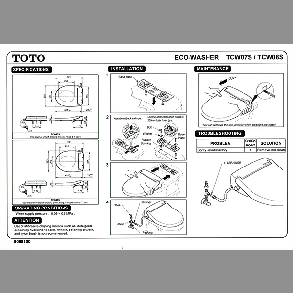 TOTO - ECOWASHER - TCW08S - Toilet Seat Cover - Image 3