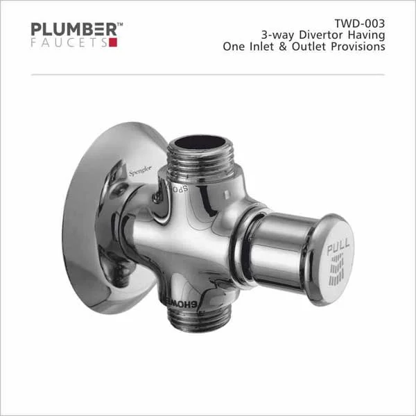 Plumber - Universal Items - 3-Way Divertor Having One inlet & Two outlet provisions - TWD-003