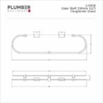 Plumber - Universal Accessories - Glass Shelf 550 mm - U 0918 - Image 2