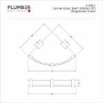 Plumber - Universal Accessories - Corner Glass Shelf 200 Mm U 0921 - Image 2