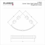 Plumber - Universal Accessories - Corner Glass Shelf 250 Mm U 0922 - Image 2