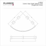 Plumber - Universal Accessories - Corner Glass Shelf 300 Mm U 0923 - Image 2