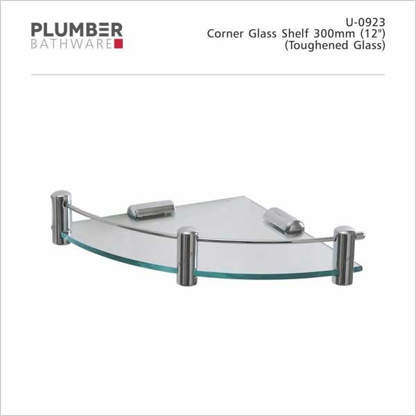 Plumber - Universal Accessories - Corner Glass Shelf 300 mm - U-0923